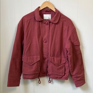 NEW Aritzia Wilfred Free Alyona Cotton Puffer Puffy Mauve Pink Button Jacket XS